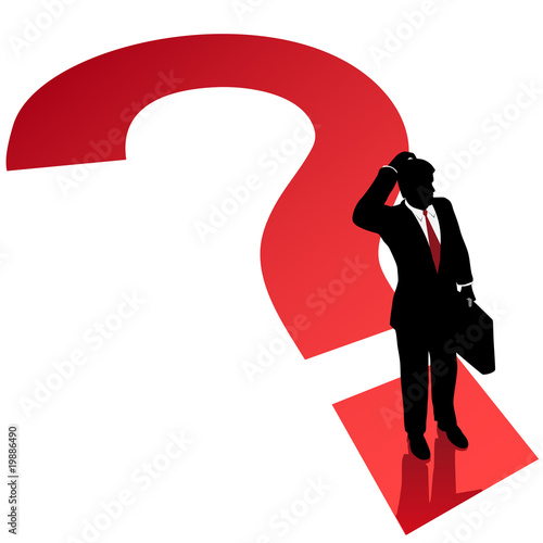 Question mark business man decision confusion problem