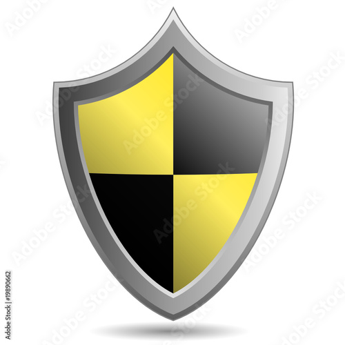 Yellow and black shield