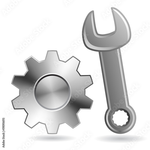wrench and gear