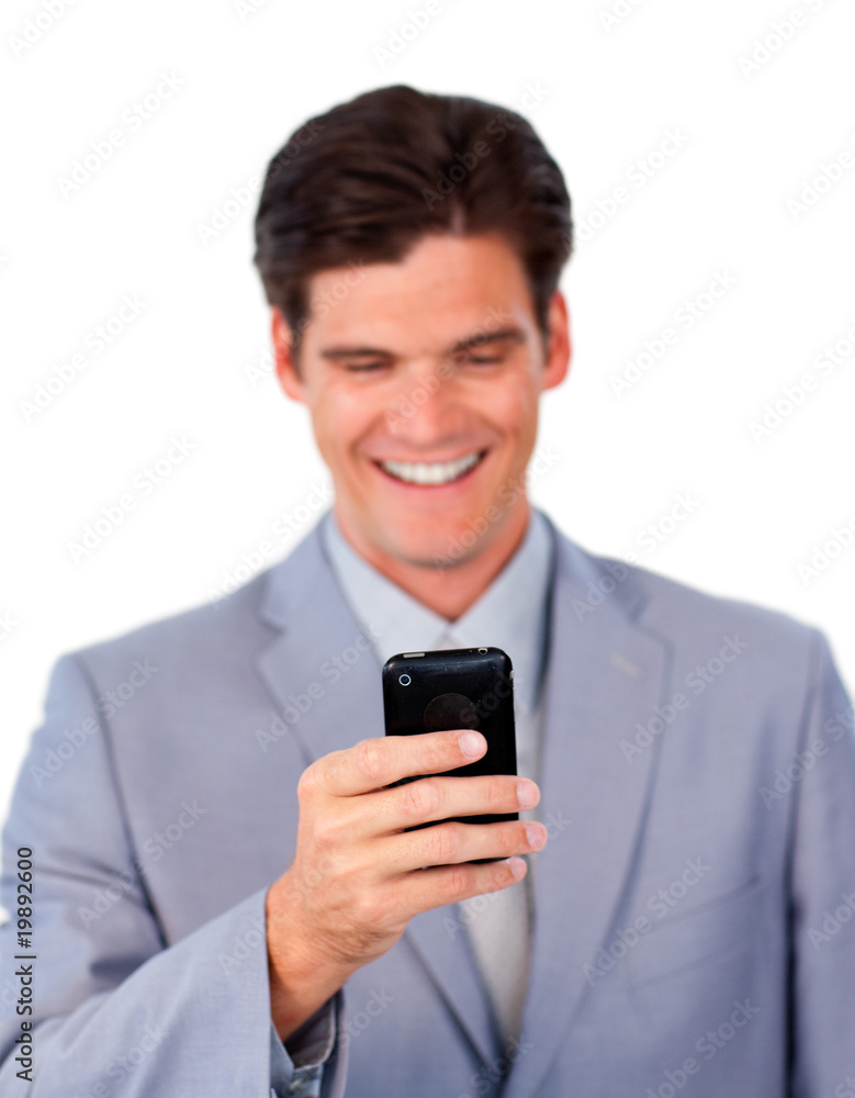Confident businessman using a mobile phone Confident businessman using a mobile phone