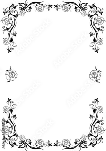 Rahmen, Rosen, Blumen, floral, filigran, Schnörkel