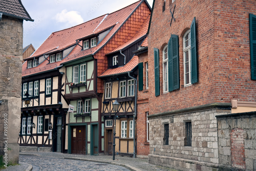 Cityview of medieval city Quedlinburg in Germany