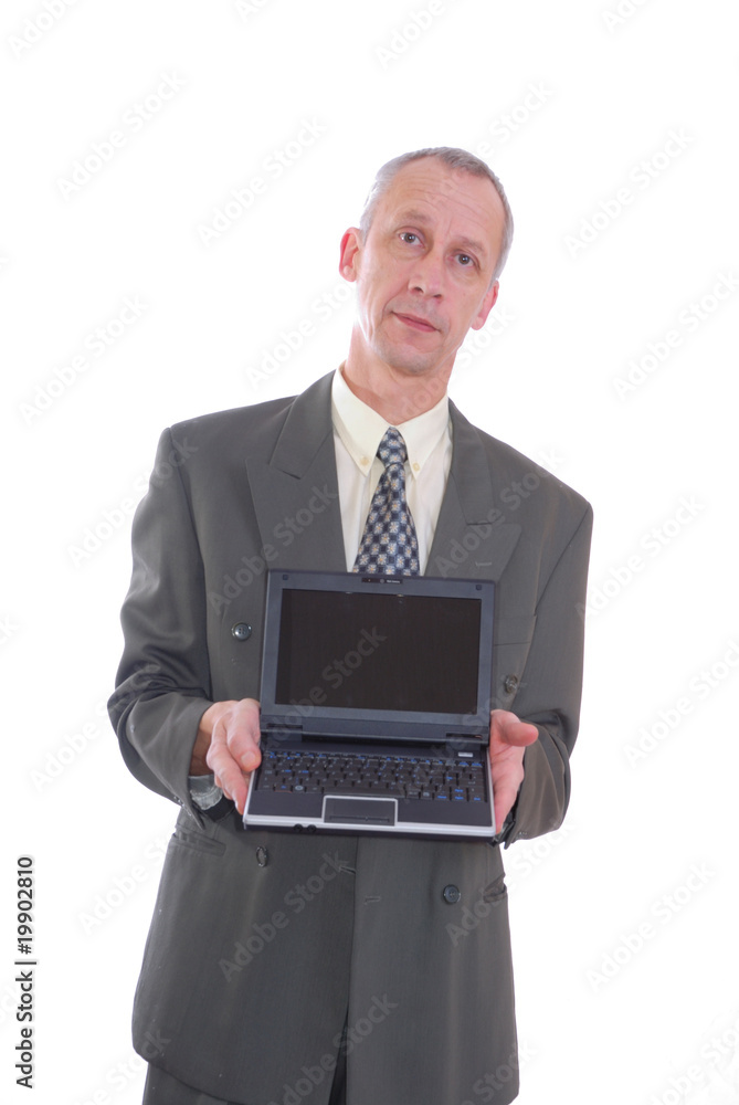 Business man and laptop Business man and laptop