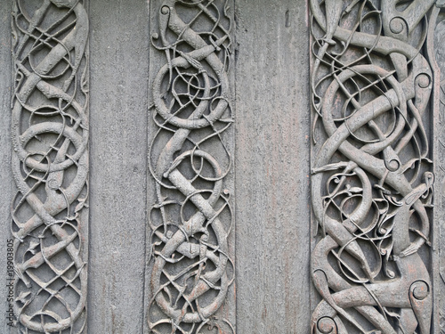 Viking carvings from Urnes viking Church