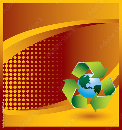 recycle mother earth orange halftone banner