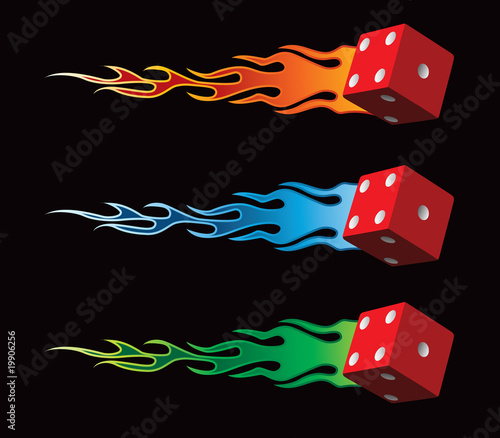 Flaming red dice