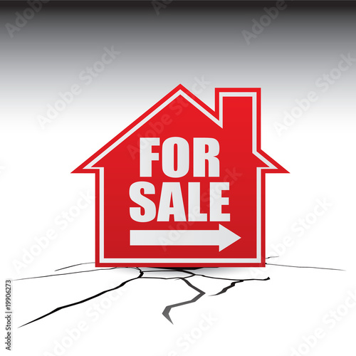 for sale sign cracked ground