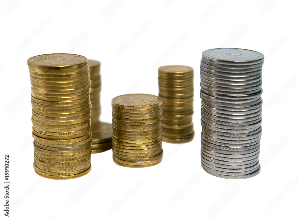 Coins. Isolated on white background. Coins. Isolated on white background.