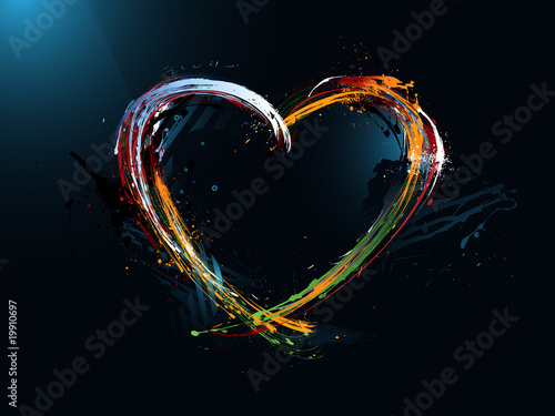 Postcard heart Valentine's Day, graffiti