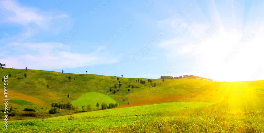 Fototapeta premium Sunrise from the hills