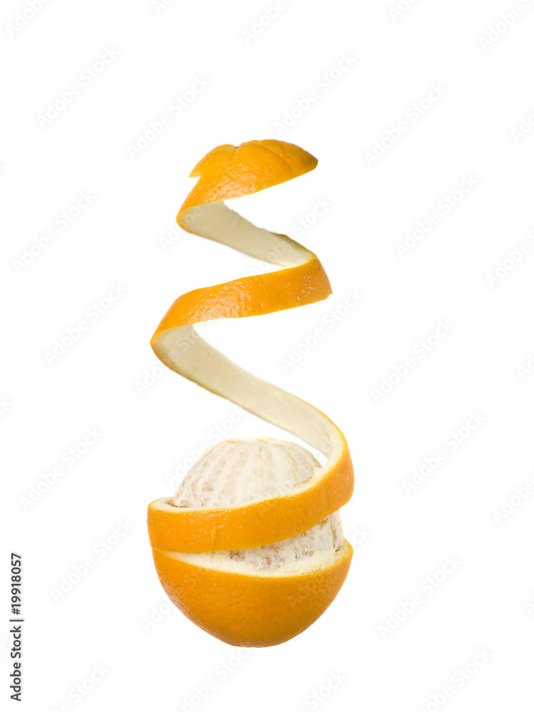 Half peeled orange Half peeled orange