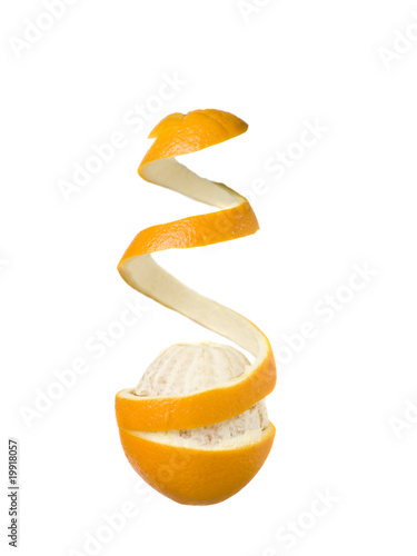 Half peeled orange
