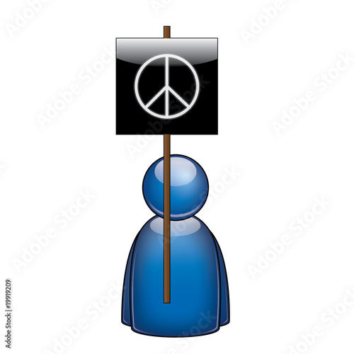 Icono manifestante simbolo paz hippie