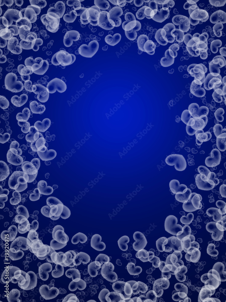 abstract white hearts shape in blue background abstract white hearts shape in blue background