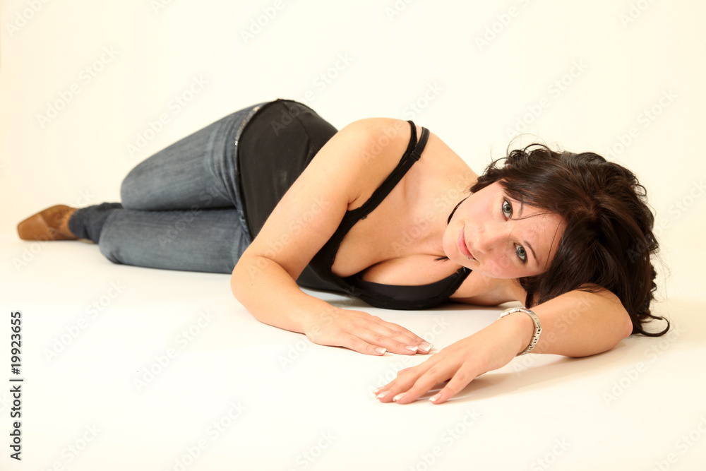 Naklejka premium Beautiful Young Brunette Woman