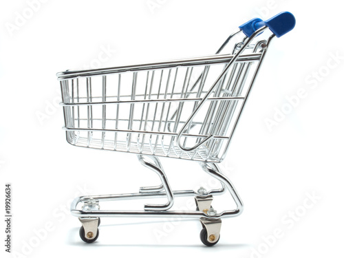 Empty shopping cart side view