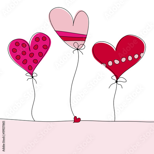 3 Herzluftballons & Herz