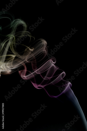 Colorful smoke on black