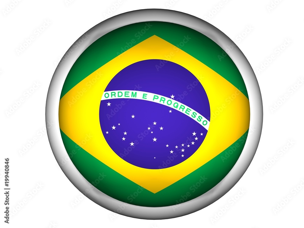 National Flag of Brazil | Button Style |