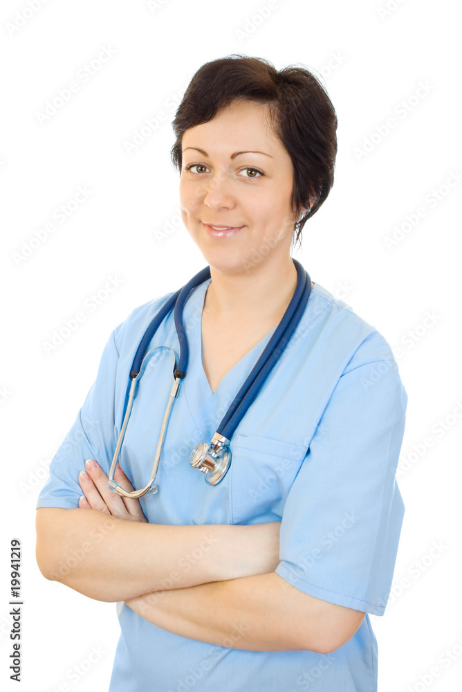 Beautiful young doctor with stethoscope Beautiful young doctor with stethoscope