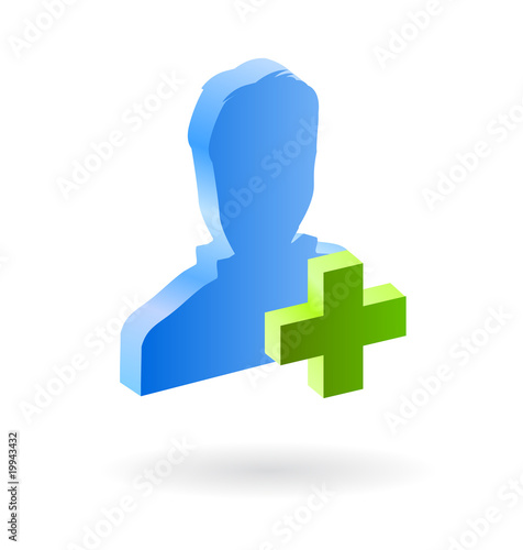 add friend commuity web icon 3d