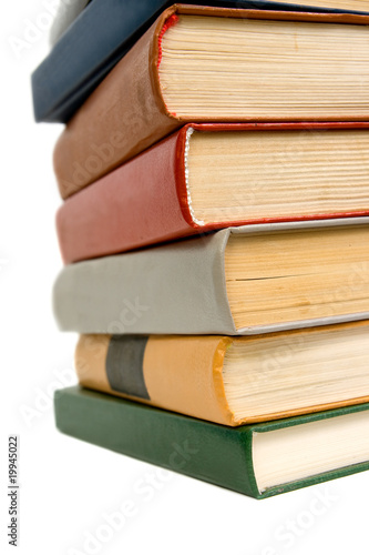 Stack of books. Isolated on white background.