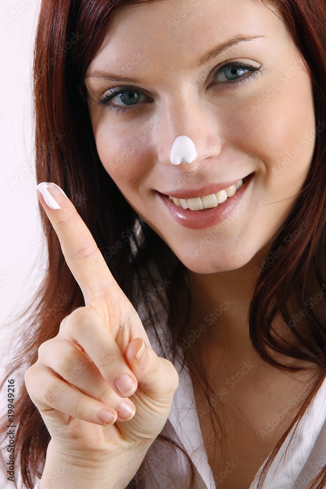 beautiful woman with creme beautiful woman with creme