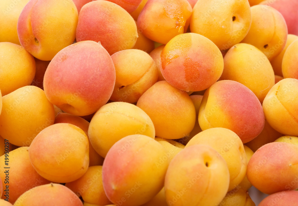 Fresh natural apricot to background