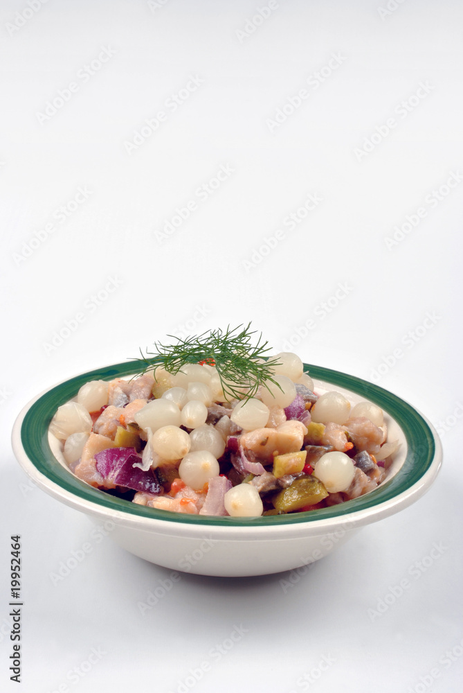 some fresh organic herring salad with tomato some fresh organic herring salad with tomato