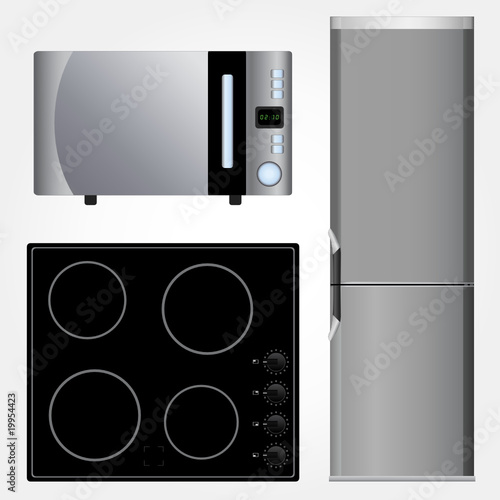 Ceramic stove, refrigerator and microwave vector