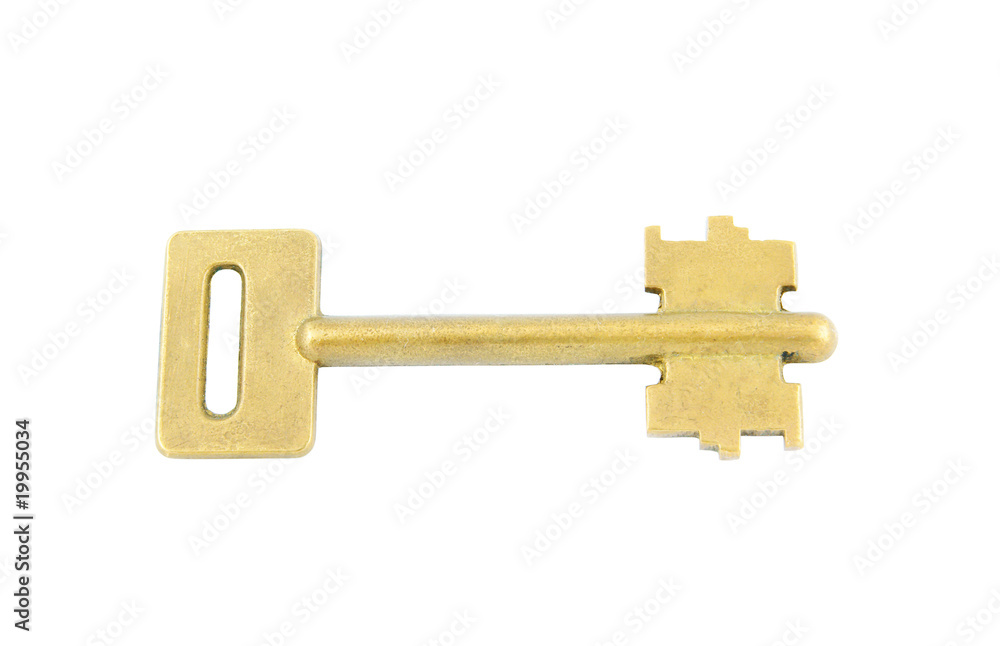 Old key isolated on white background Old key isolated on white background