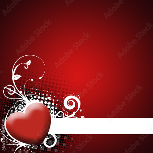 red background with heart