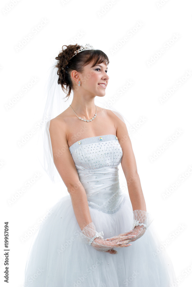 Beauty bride dressed in elegance white wedding dress Beauty bride dressed in elegance white wedding dress