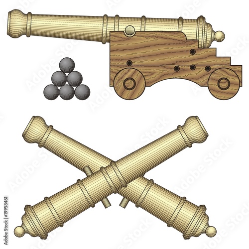 Retro cannon vector