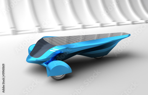 Future Solar Concept Car. 3D render. My own design.