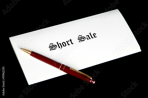 Short Sale Documents on black background