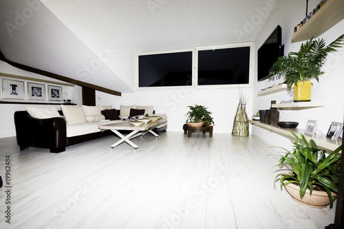 Modern house living room  modern furniture sofa and little table photo