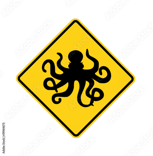 road sign - octopus ahead