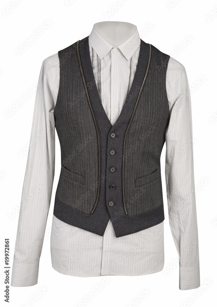 white shirt and gray waistcoat white shirt and gray waistcoat