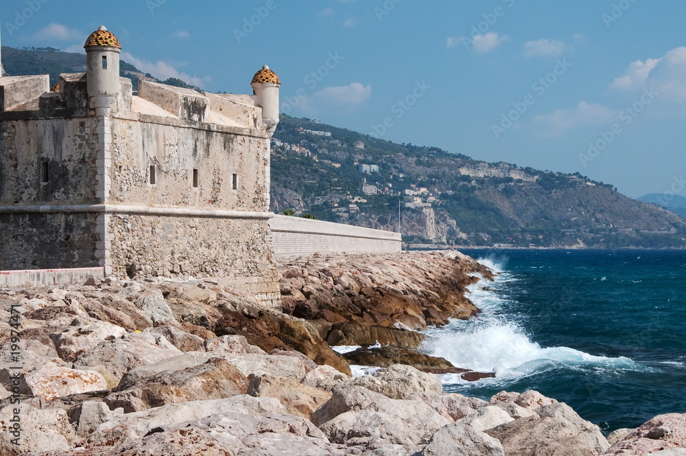 Castle at sea. Menton, Mediterranean Sea Castle at sea. Menton, Mediterranean Sea