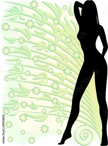 Donna Bambù-Bamboo Woman-Femme Bambou-Vector