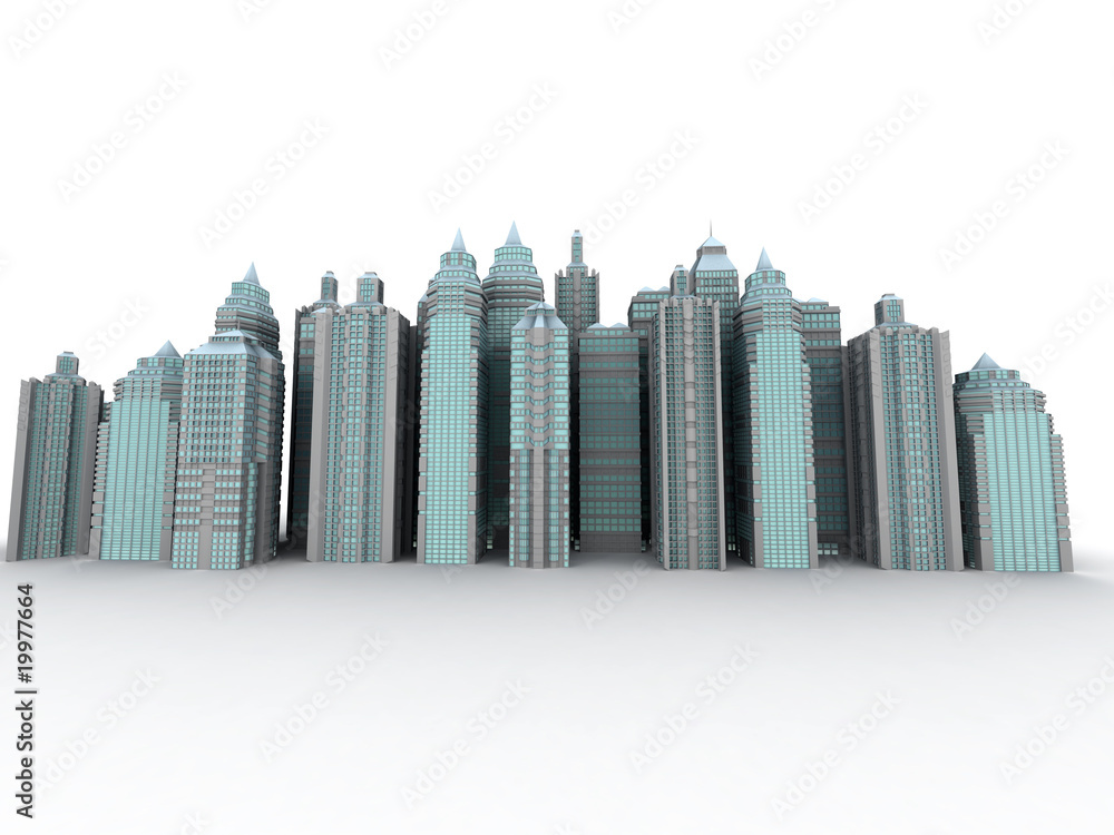 City. Three-dimensional background