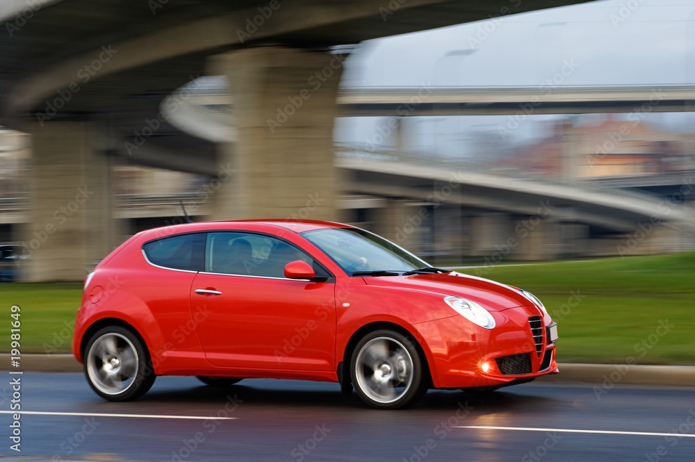 Car under the bridge