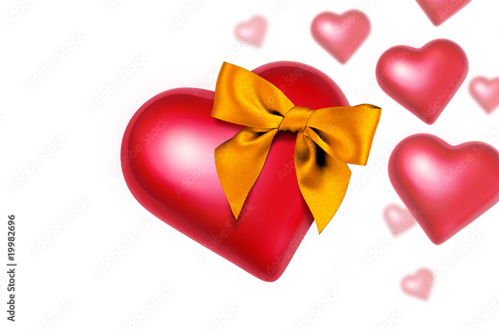 Heart with Bow Falling