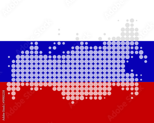 Karte und Fahne von Russland