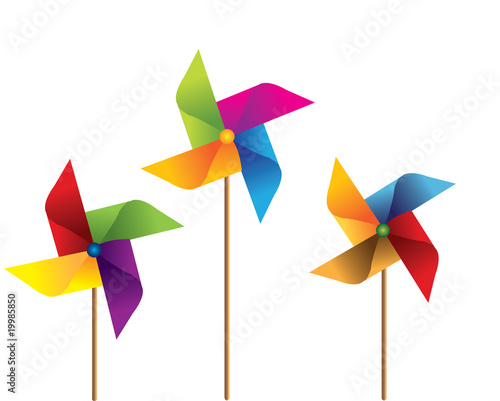 colorful windmill vector