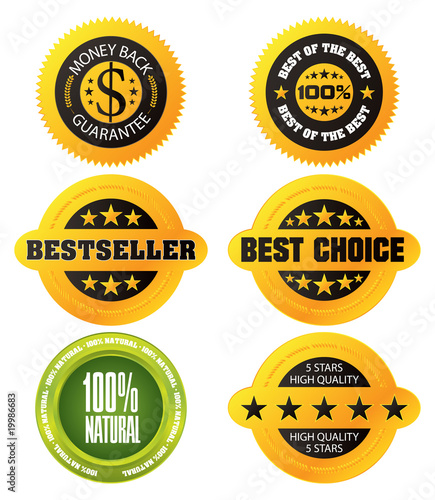 Set of design elements. Vector awards for your business site.