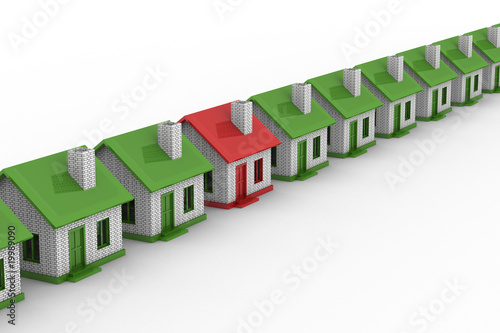 House choice. Isolated 3D i...