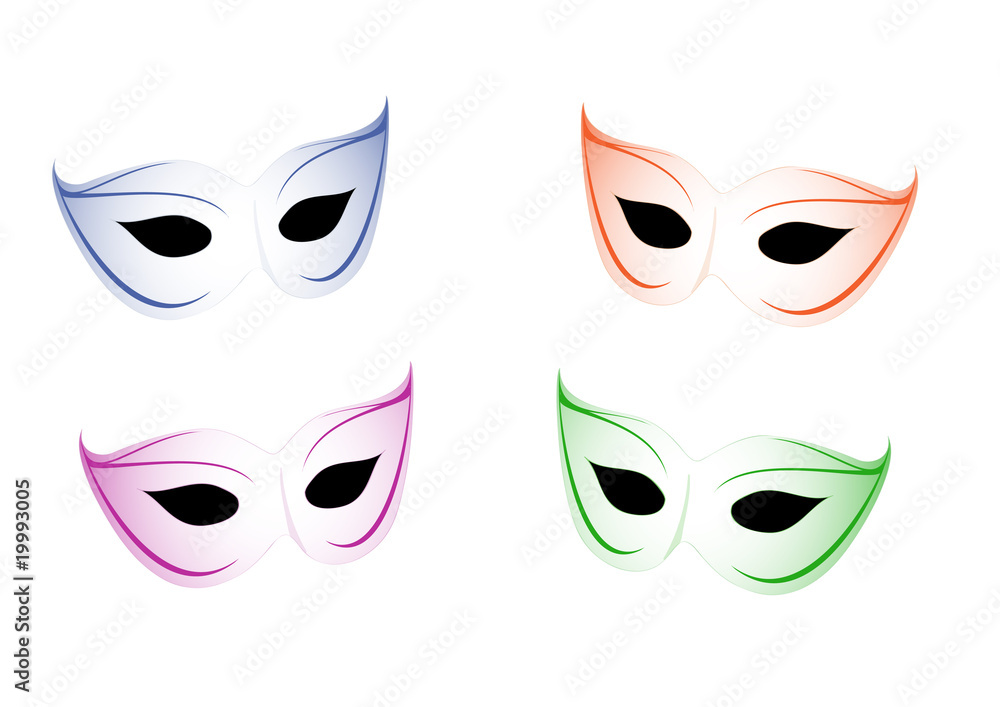 maschere colorate di carnevale Stock Vector