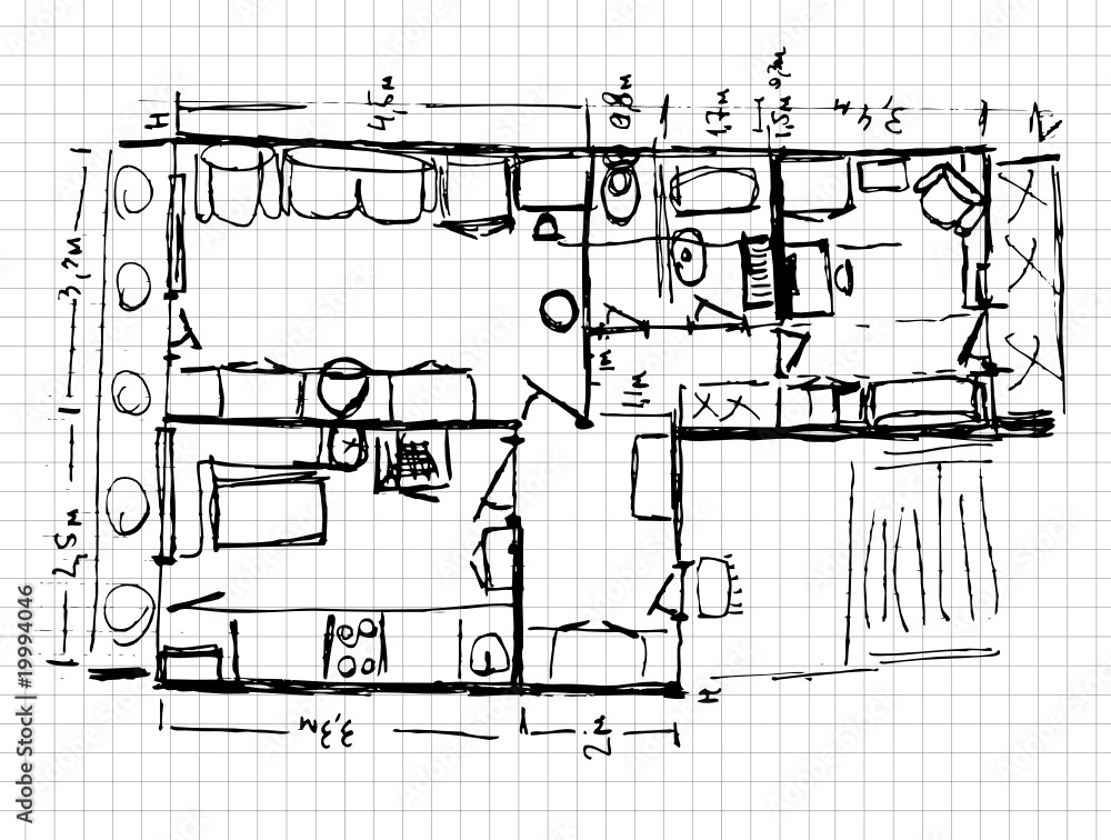 Redevelopment of apartment, sketch
